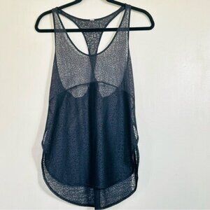 Lululemon Athletica Black Lace Twist & Train Tank w/ Side Slits- Size 6